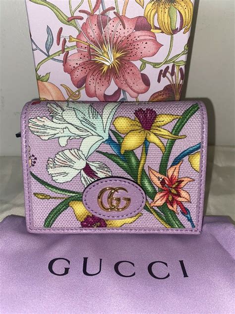 gucci flower wallet|gucci wallet new collection.